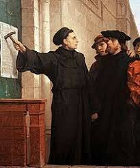 Martin Luther exposa les 95 tesis de Wittenberg