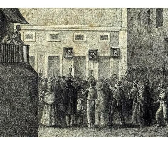 Heads exhibited in the Alhóndiga