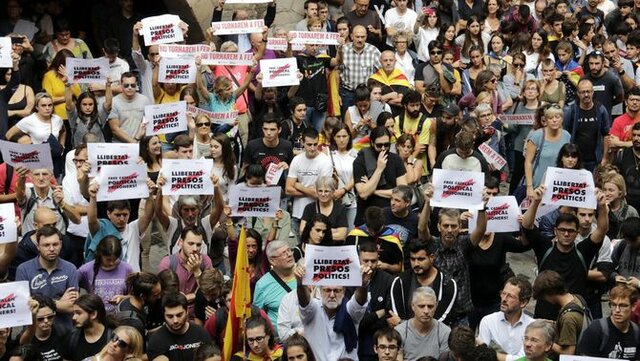 Protestes per la sentència del judici als líders del procés independentista català.