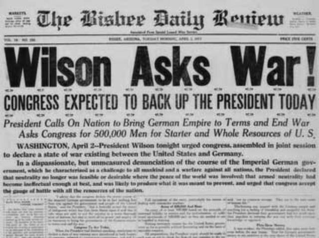 Wilson Asks for War