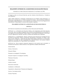 1978 El Reglamento Interno de la SEP