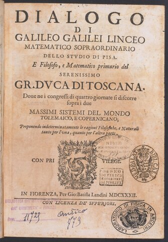 Galileo Galilei pubblica il Dialogo sopra i due massimi sistemi del mondo