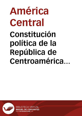 Constitución política de la República centroamericana