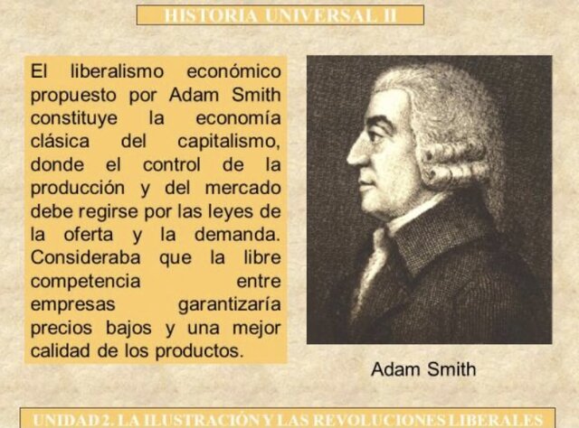Aparición del liberalismo económico por Adam Smith