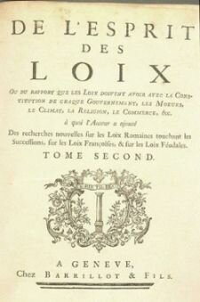 Publicación del Espíritu de las Leyes de Montesquieu