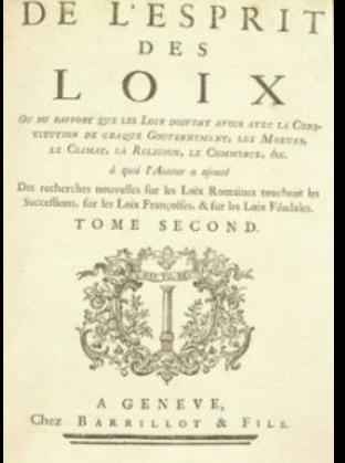 Publicación del espíritu de las leyes de Montesquieu