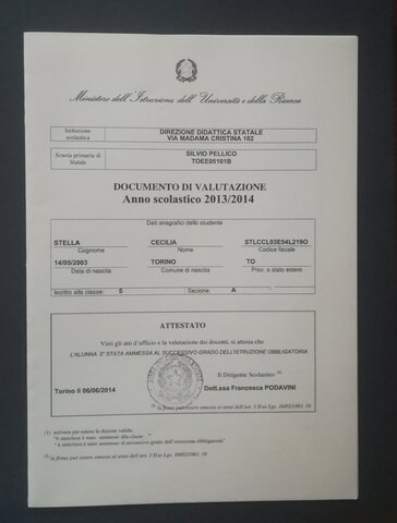 Fine scuola elementare