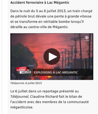 Explosion À Lac Megantic