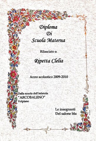 Fine Scuola dell'Infanzia