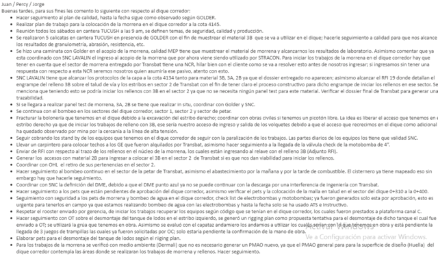 Ayuda memoria DIQUE CORREDOR