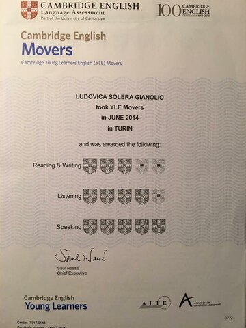 Prima certificazione lingua inglese MOVERS