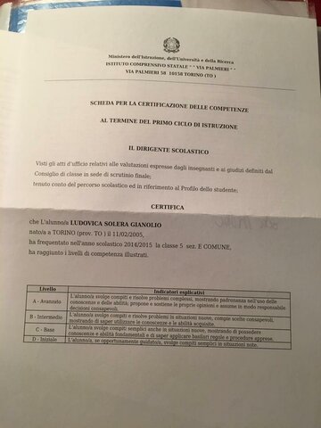 Fine scuole elementari