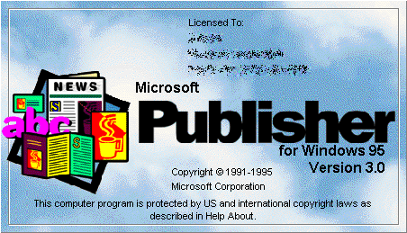 Microsoft Publisher 3.0, también conocido como «El editor para Windows 95».