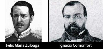 Ignacio Comonfort es es sustituido por Félix Zuluaga