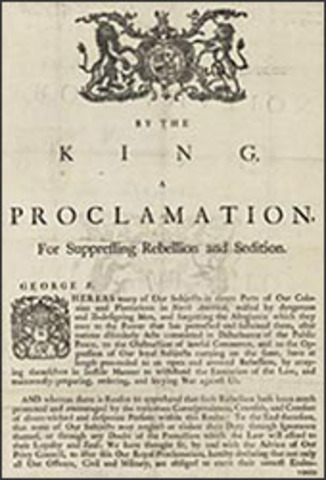 Proclamation for Suppressing Rebellion and Sedition
