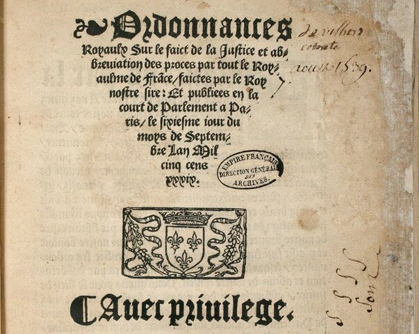L'ordonnance de Villers-Cotterêts