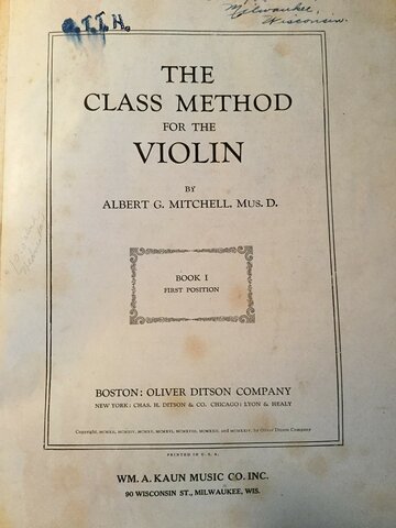 Albert G. Mitchel Published "Violin Class Method"