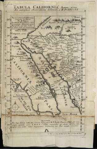 Baja California se representa por primera vez como una peninsula y no como isla.