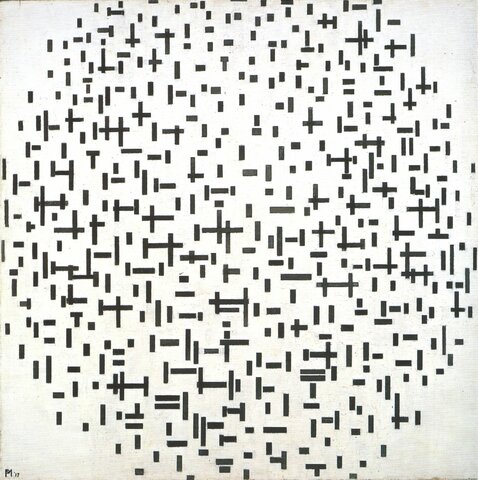 Composición en Blanco y Negro Mondrian se hace unas rayas. (Neoplasticismo)