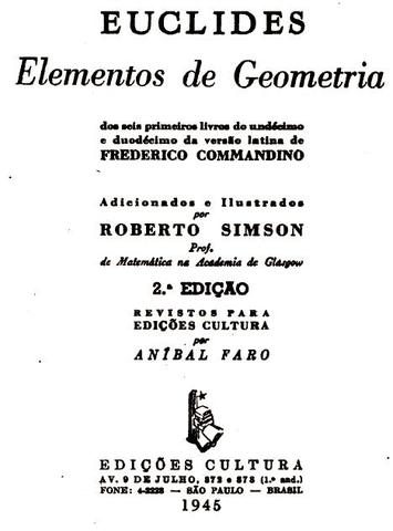Primeira edição impressa de "Os Elementos", em Veneza.
