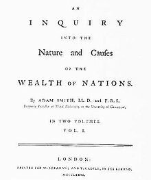 Aparición del liberalismo económico por Adam Smith
