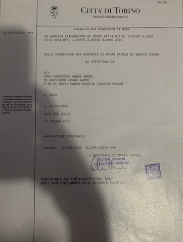 Certificato di nascita