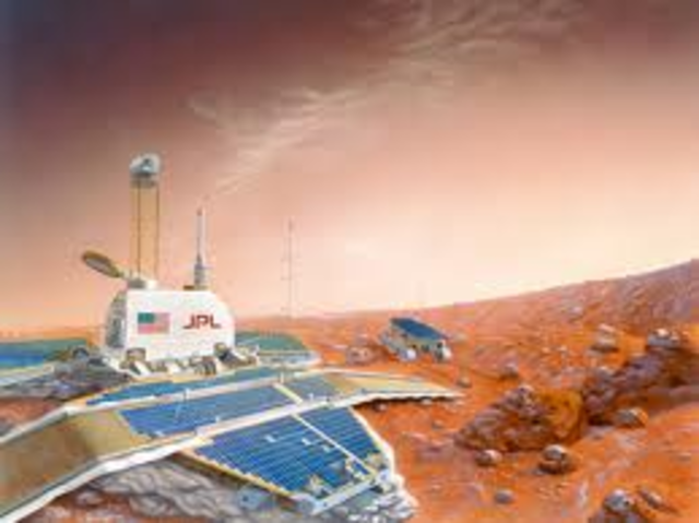 Pathfinder lands on Mars