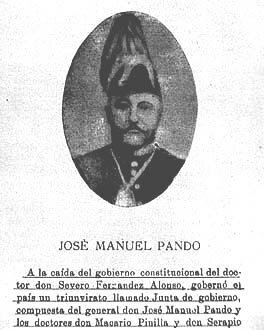 Junta de Gobierno Federal: José M. Pando, Serapio Reyes y Macario Perilla
