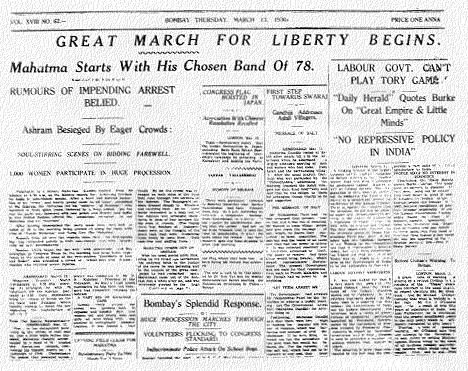 Gandhi declares the independence of India(J)