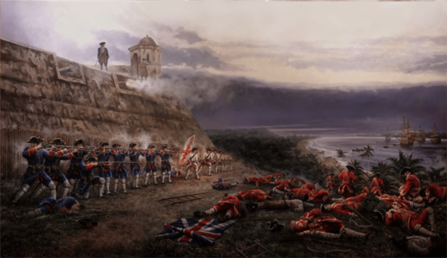 enfrentamiento de Vernon y Blas de Lezo