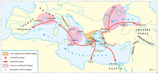 Colonizaciones griegas.