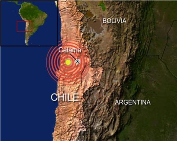 Chile destroyed by earthquake.