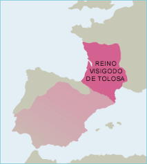 Reino visigodo con capital en Tolosa