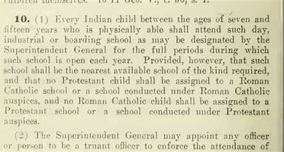 The enforcement of the  “Indian act”