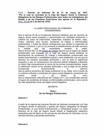 Decreto de Gabinete Nº 68 de 1970