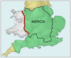 ⦁	8th century – Mercia