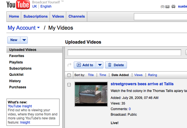 YouTube : to store and share my movies i signed up for a YouTube account...free and very easy