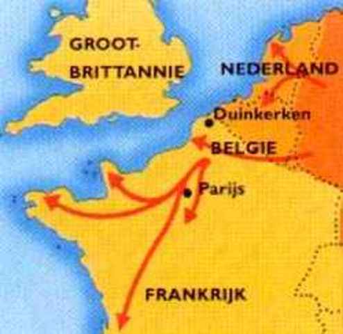 Hitler opend de aanval op Nederland, Belgie, Luxemburg en Frankrijk