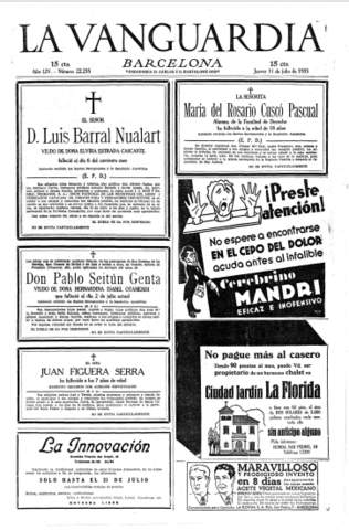 Nacimiento de mi abuela paterna