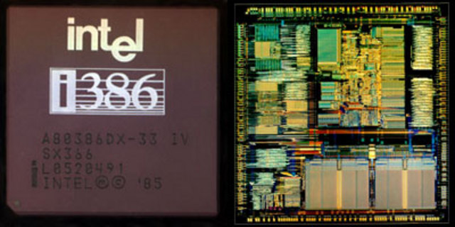 Aparición del procesador 80386DX. Clave en la historia de los procesadores.