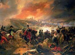 Napoleon and his men march on Russia