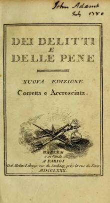 Cesare Beccaria pubblica Dei delitti e delle pene
