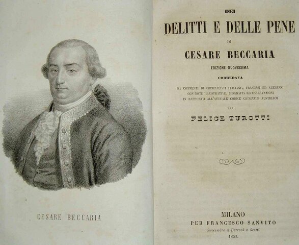 Cesare Beccaria pubblica Dei delitti e delle pene