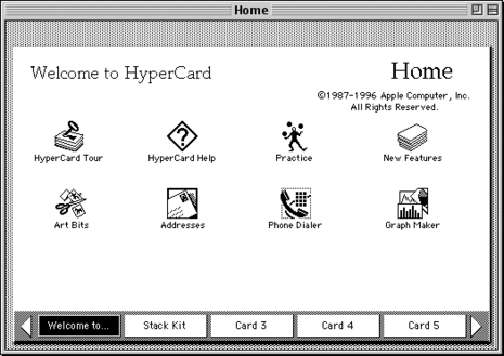 Hypercard developed by Bill Atkinson