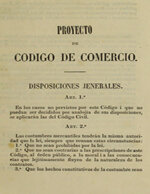 Proyecto de Código de Comercio.