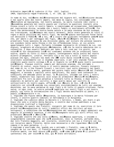 "Ordinatio Imperii" (817) di Ludovico il Pio