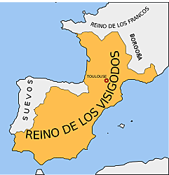 Reino visigodo con capital en Tolosa