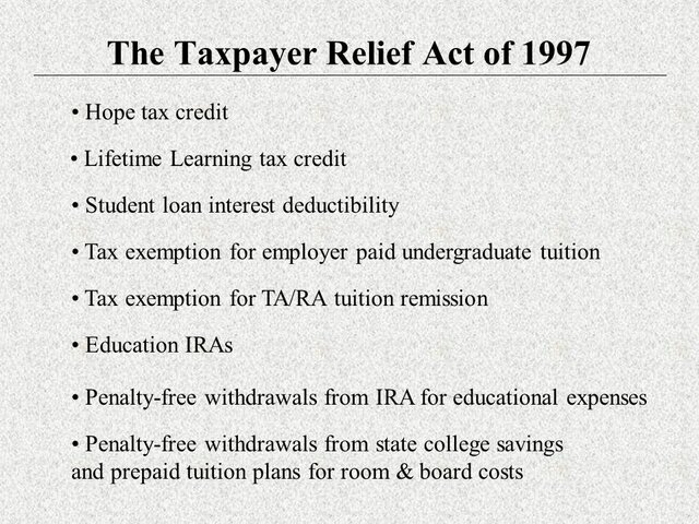The Tax Payer Relief Act
