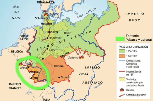 Pérdida de francia de Alsacia y Lorena