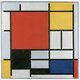 Piet mondriaan composition with large red plane black greay and blue 1921